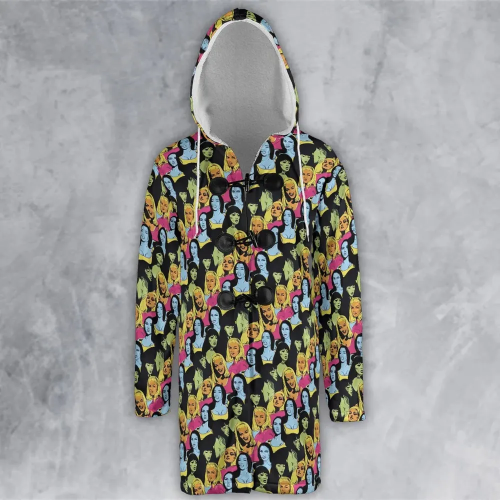 Retro Superwomen Belted Buckled and Booted Hooded Cloak Coat - 2