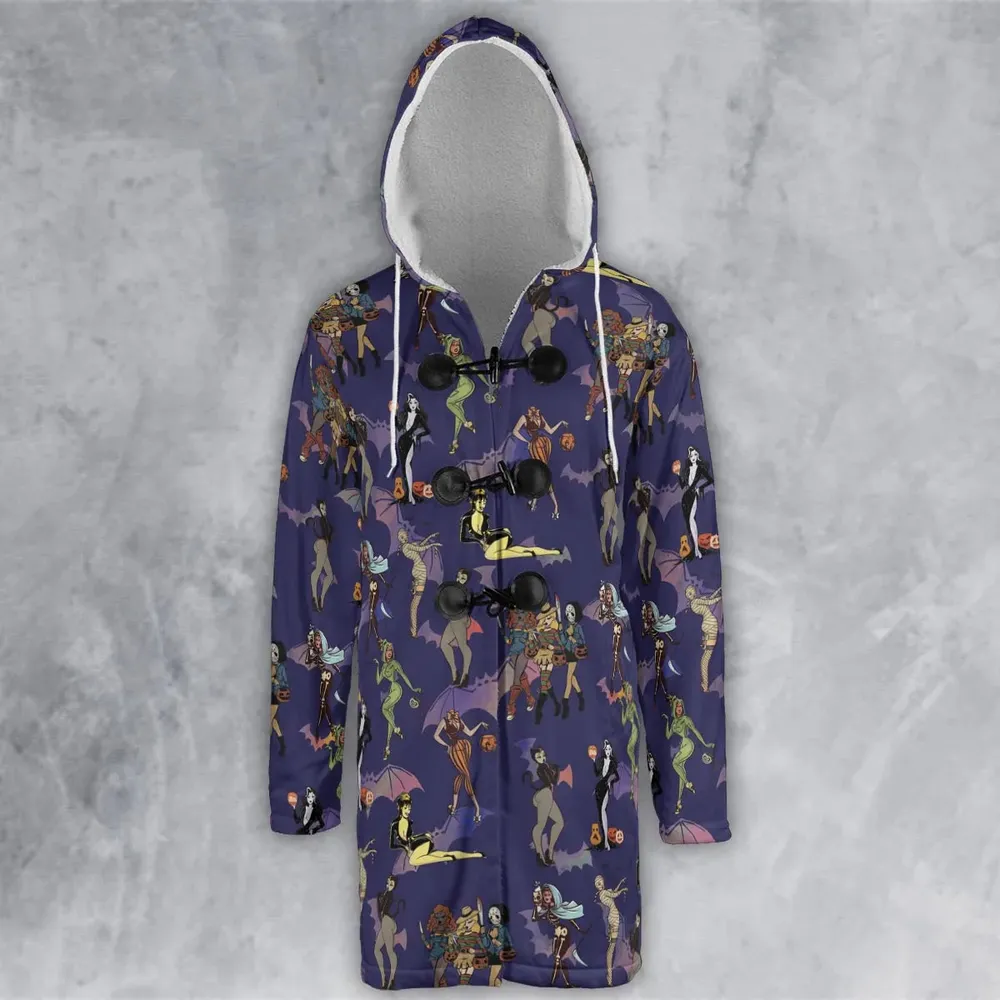 Horror Pin Up Girls Hooded Cloak Coat - 2