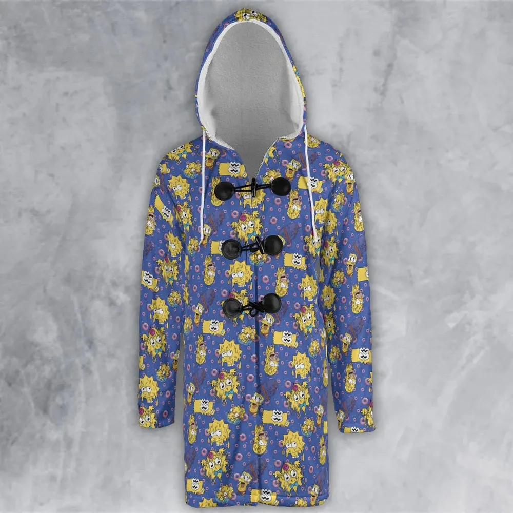 Trippy Simpsons Melting Hooded Cloak Coat - 2