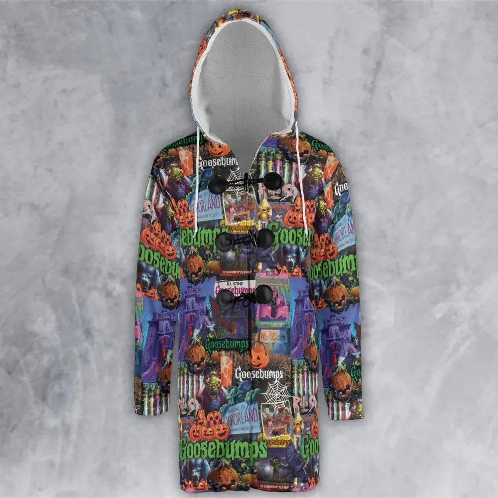 Goosebumps Pattern Hooded Cloak Coat - 2