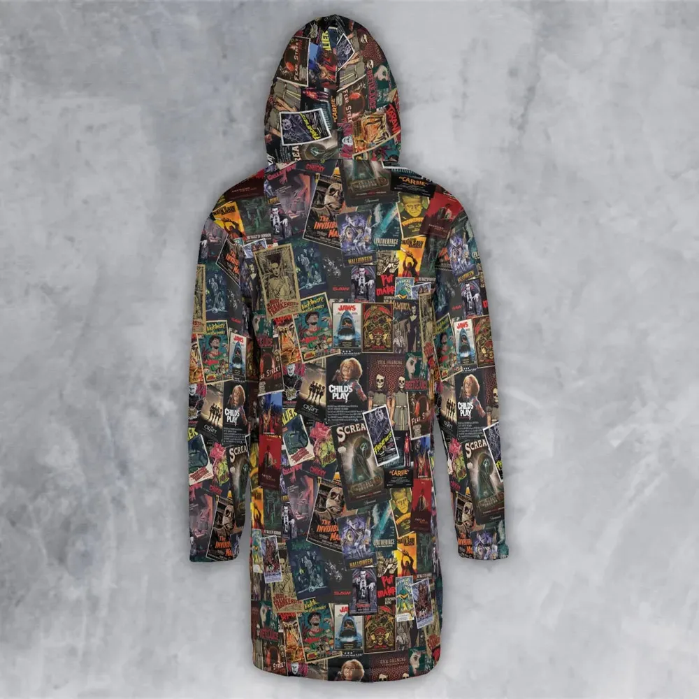 Vintage Horror Pattern Hooded Cloak Coat - 3