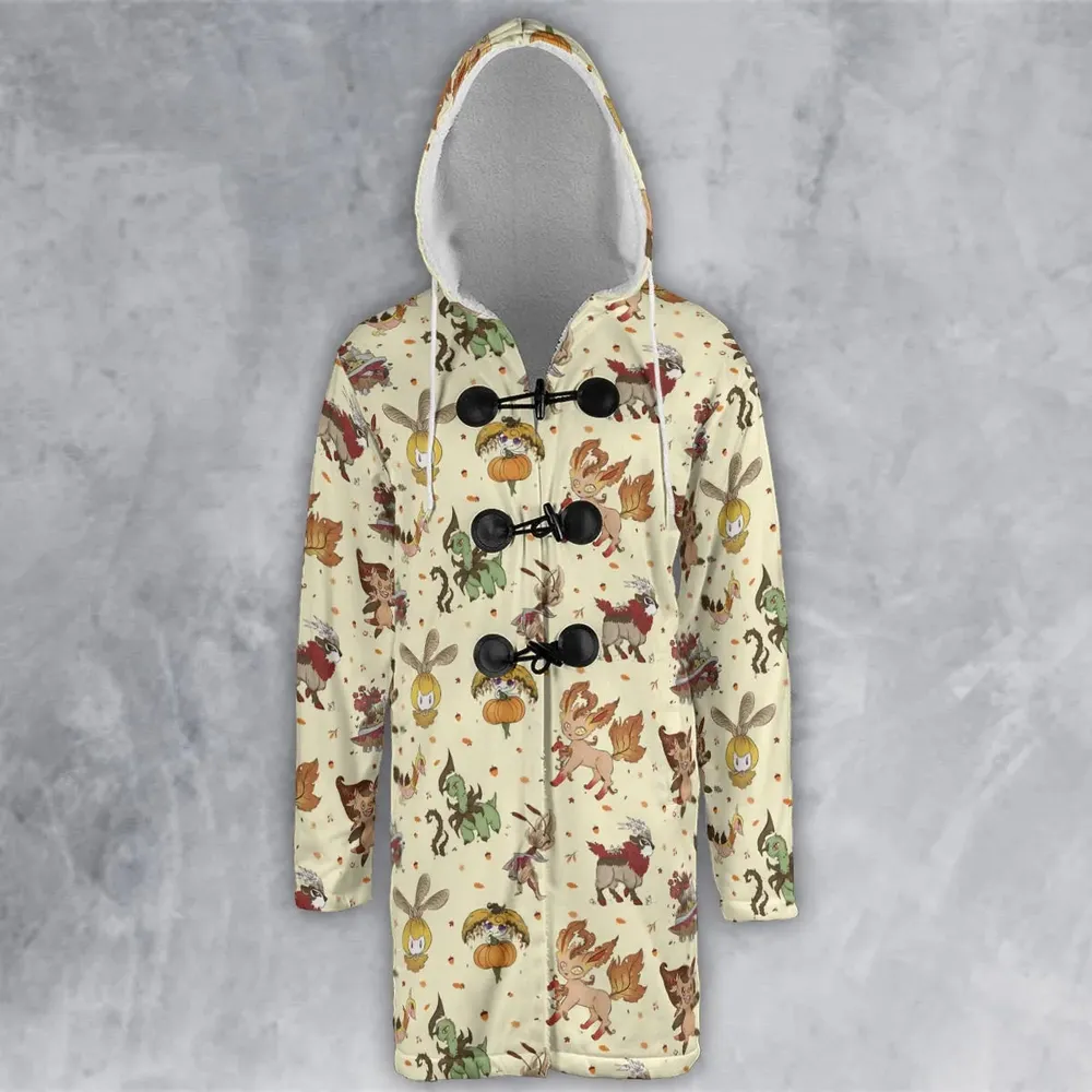 Autumn Vibes Pokemon Pattern Hooded Cloak Coat - 2