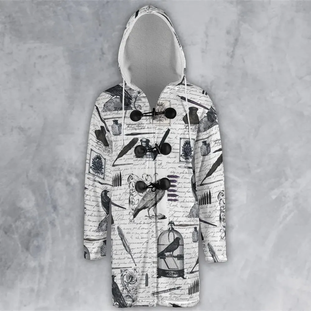 Nevermore The Raven Edgar Allan Poe Hooded Cloak Coat - 2