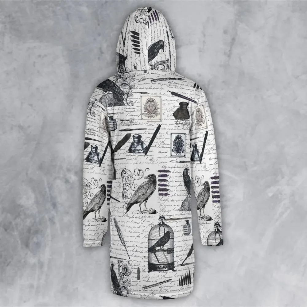 Nevermore The Raven Edgar Allan Poe Hooded Cloak Coat - 3
