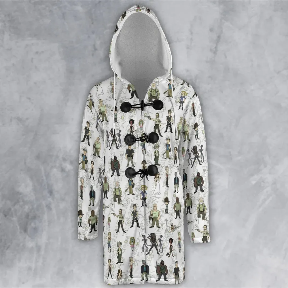 The Walking Dead Characters as Cartoons Hooded Cloak Coat - 2