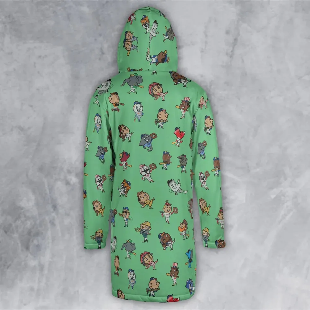Baseball Mascot Pattern Hooded Cloak Coat - 3