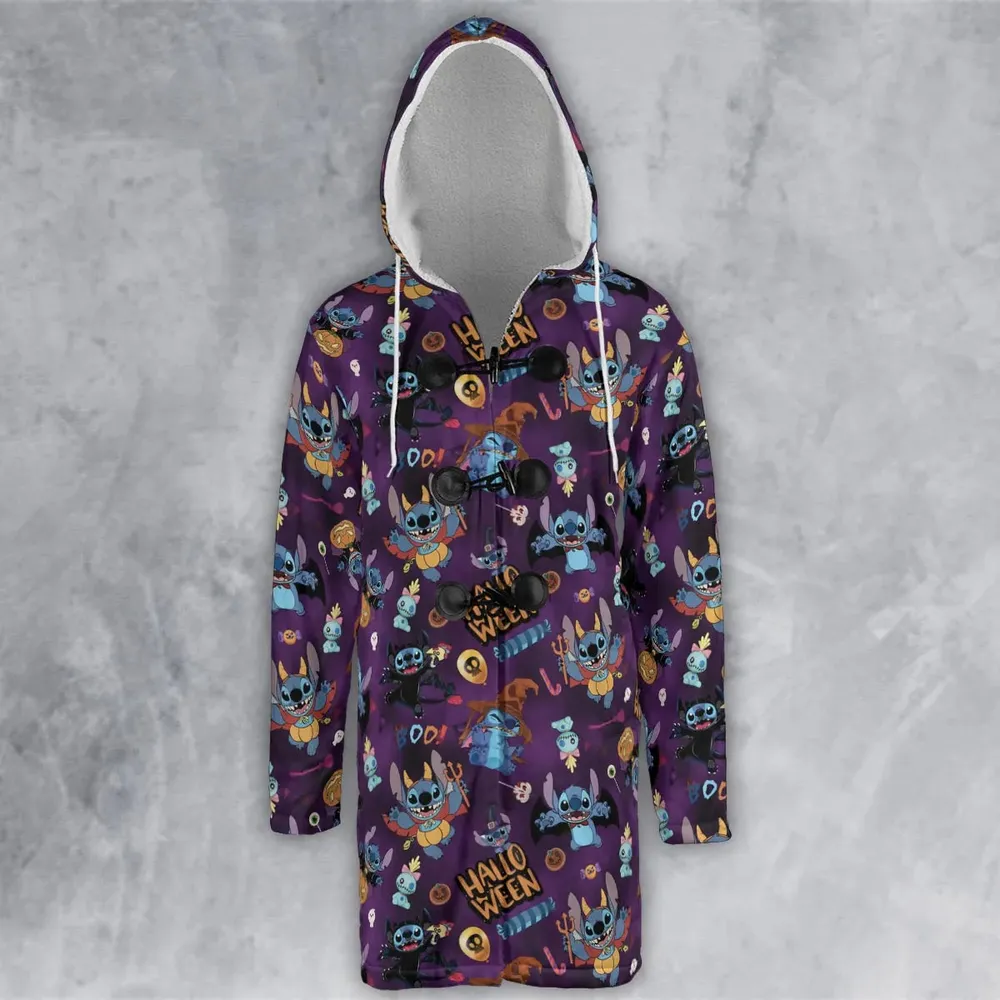 Spooky Stitch Hooded Cloak Coat - 2