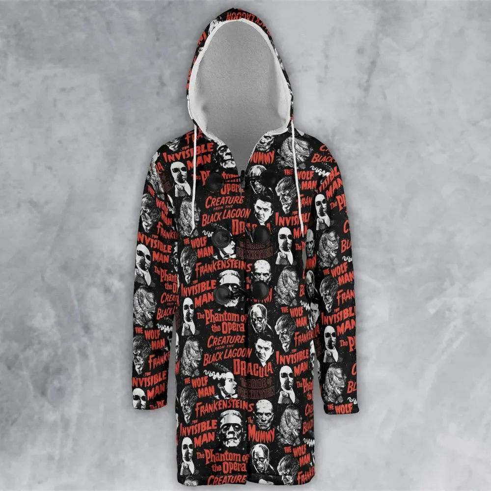 Monster Tiles Hooded Cloak Coat - 2