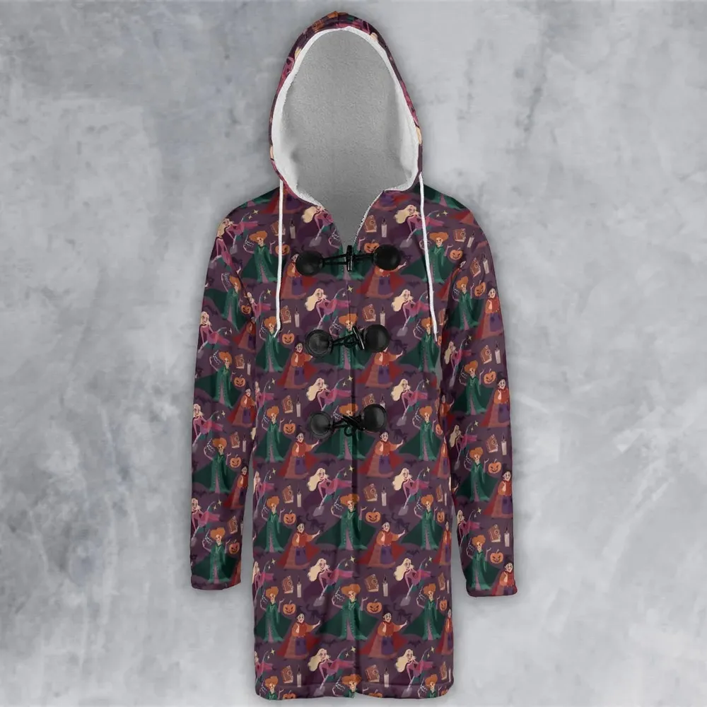 Sanderson Sisters Pattern Hooded Cloak Coat - 2