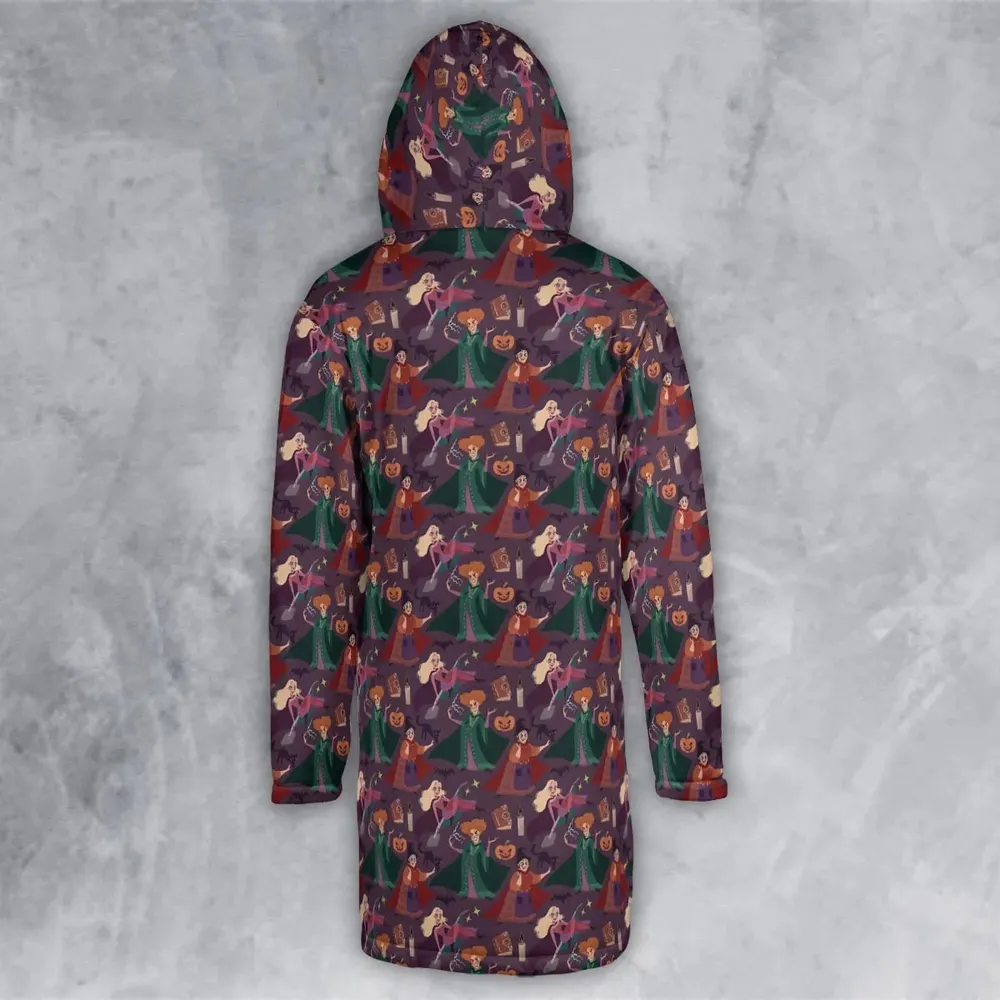 Sanderson Sisters Pattern Hooded Cloak Coat - 3