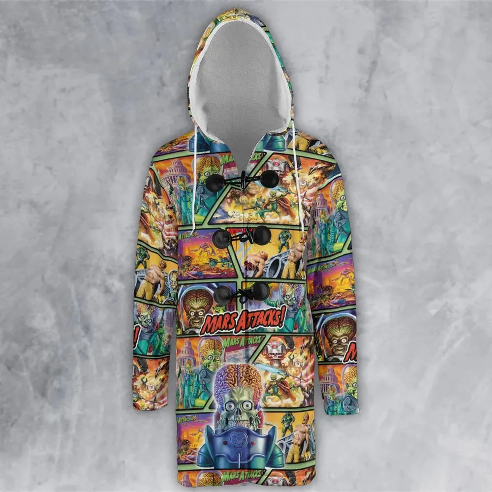 Ack! Ack! Ack! Mars Attacks Hooded Cloak Coat - 2