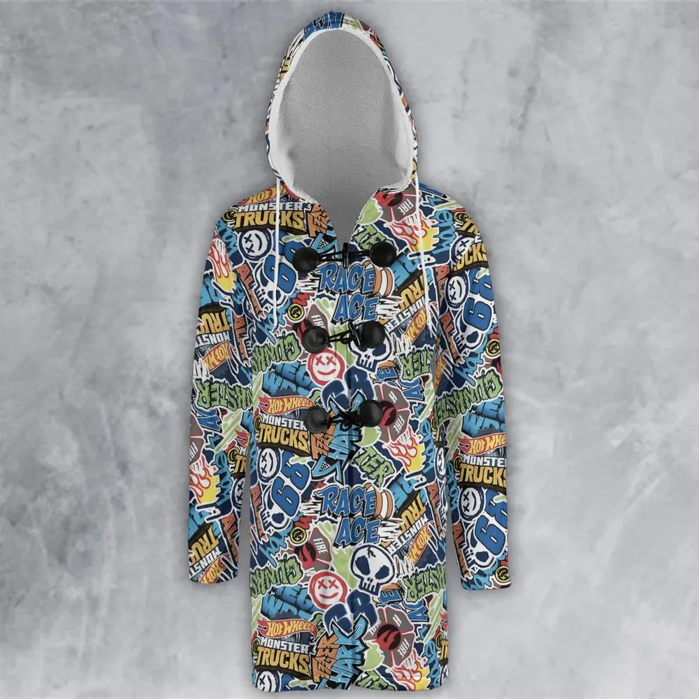 Hot Wheels Monster Trucks Logos Hooded Cloak Coat - 2