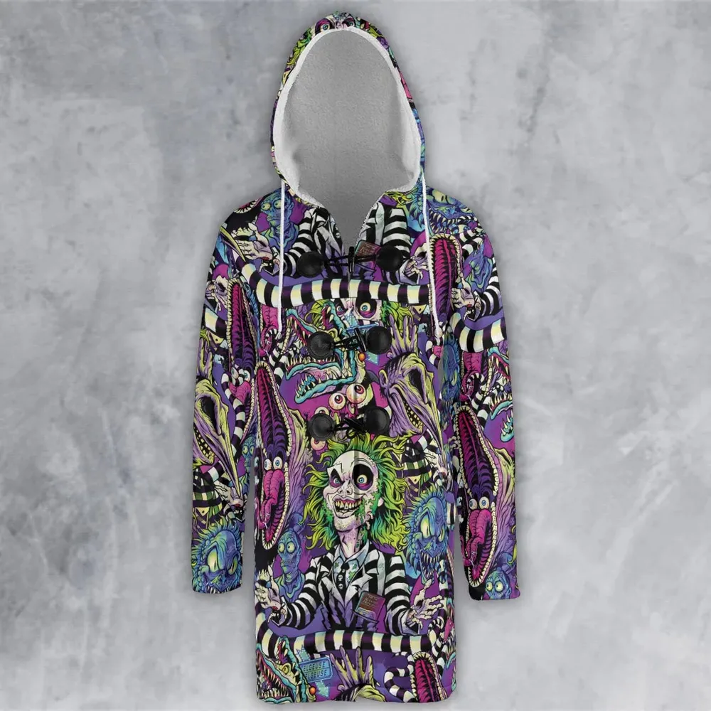 Stay Spooky Beetlejuice Hooded Cloak Coat - 2