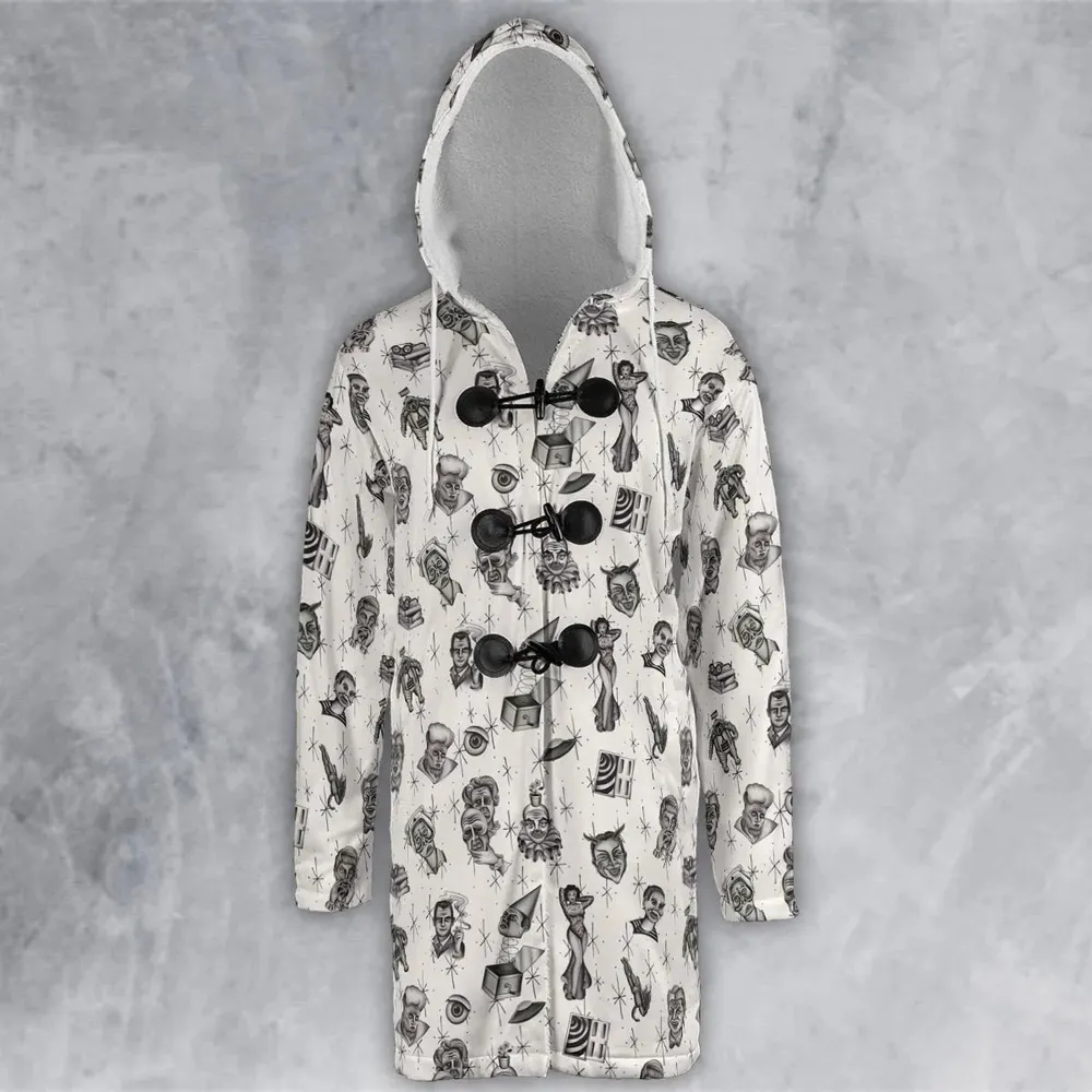 The Twilight Zone Characters Pattern Hooded Cloak Coat - 2