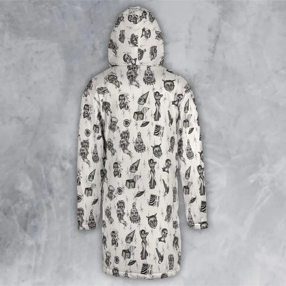 The Twilight Zone Characters Pattern Hooded Cloak Coat - 3