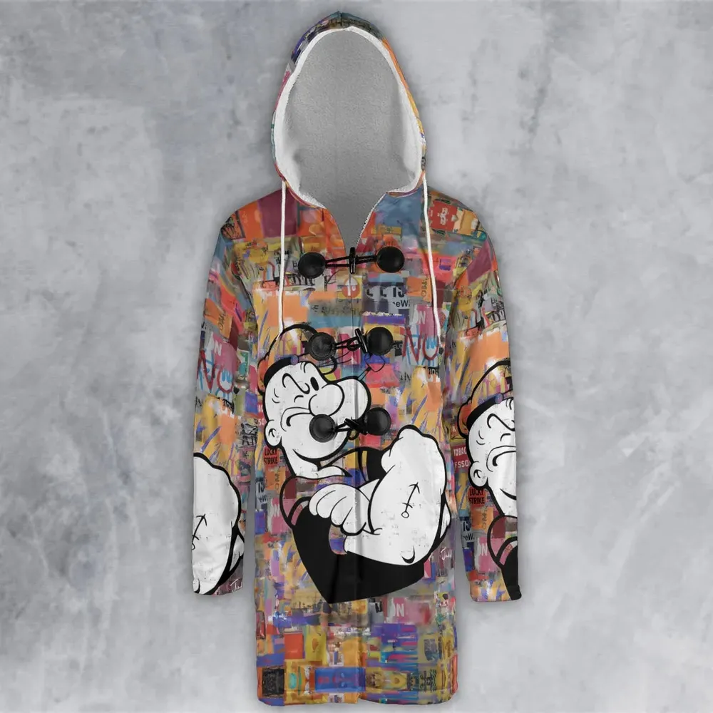 Popeye The Sailor Man Hooded Cloak Coat - 2