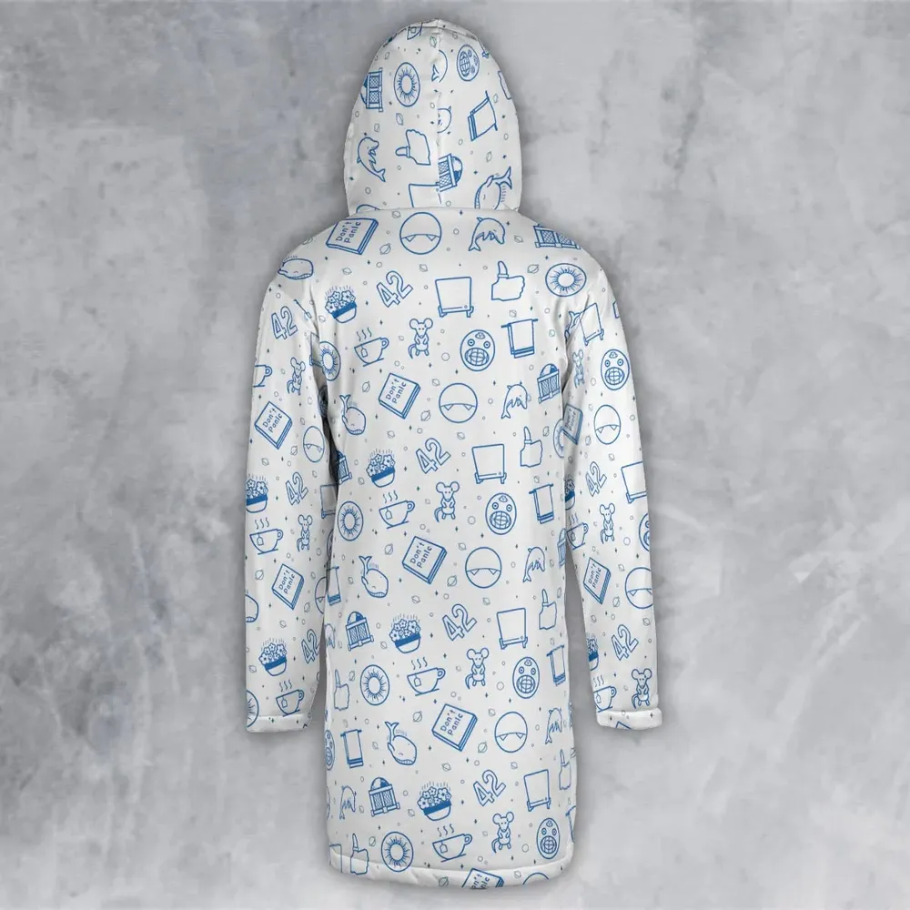 Don't Panic Life 42 The Hitchhiker's Guide to the Galaxy Hooded Cloak Coat - 3
