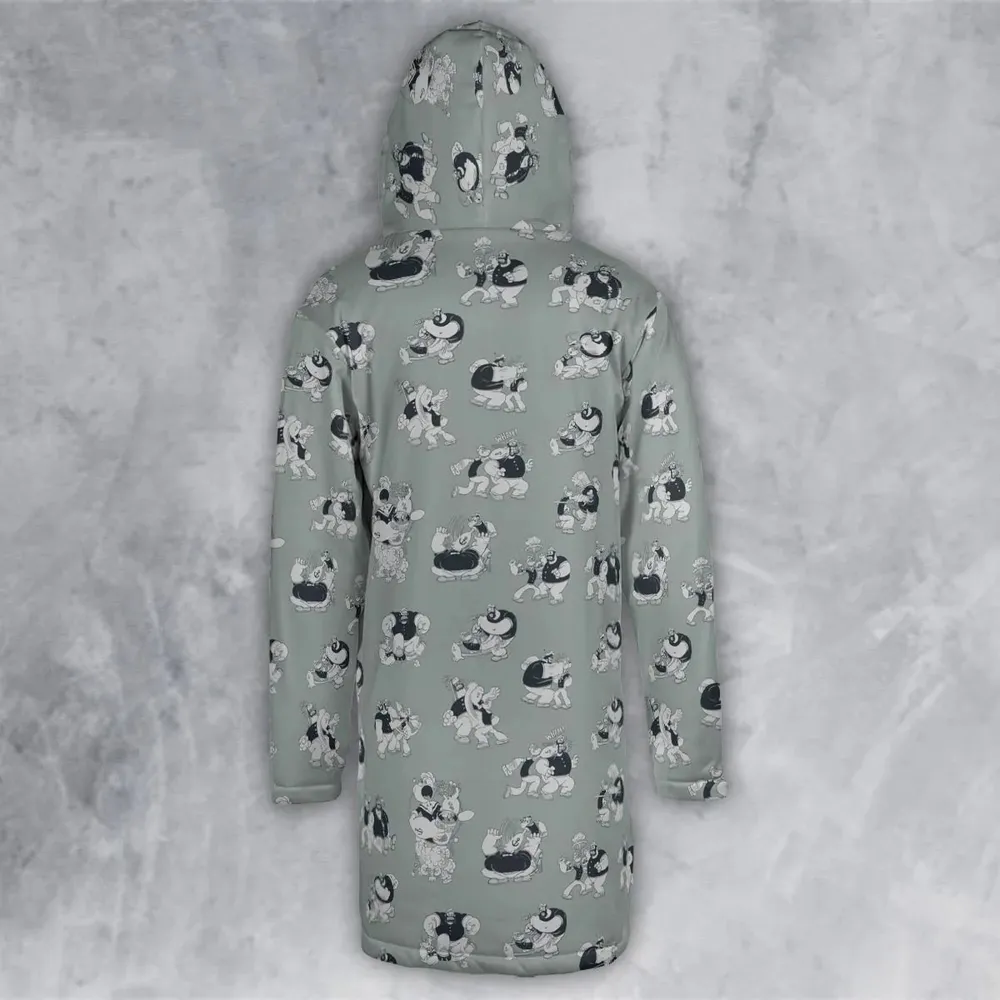 60s Sailors Battle Pattern Hooded Cloak Coat - 3