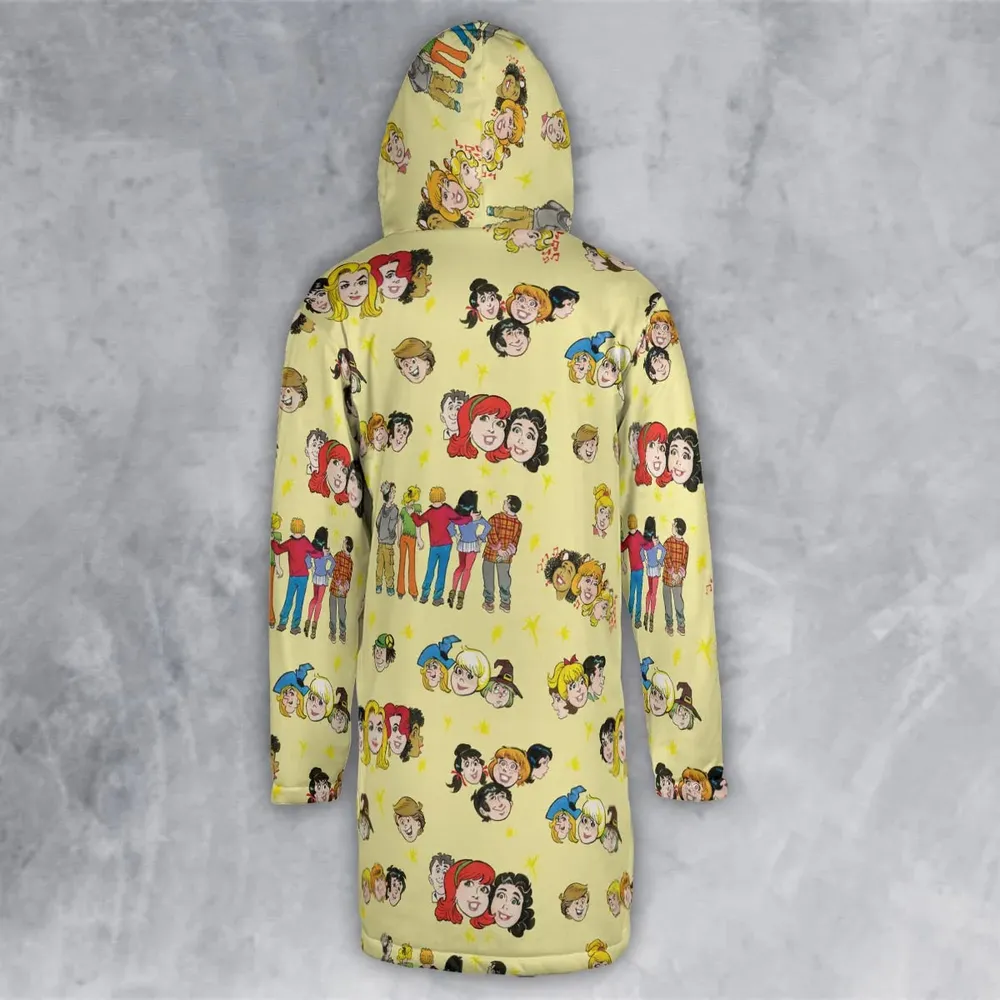 Nostalgic Cartoons in Archie Style Hooded Cloak Coat - 3