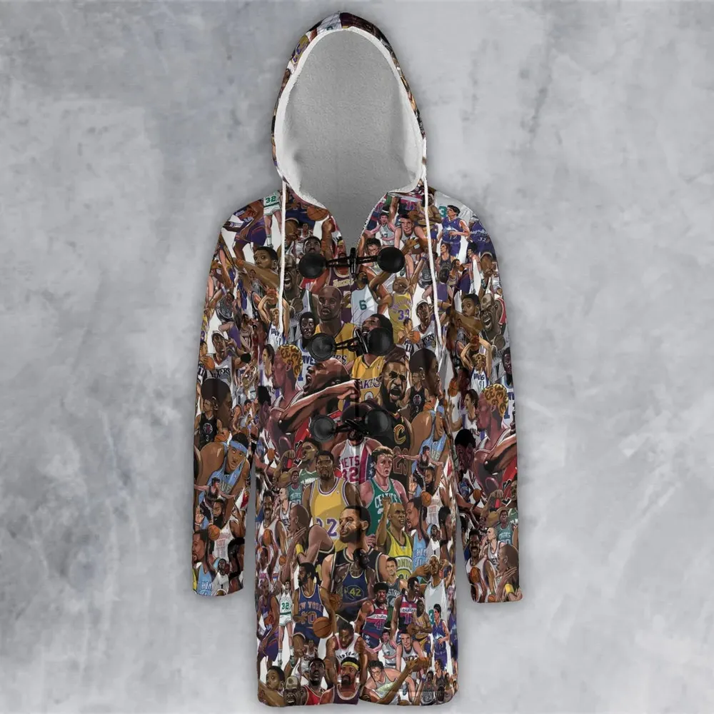 Basketball Superstars Hooded Cloak Coat - 2