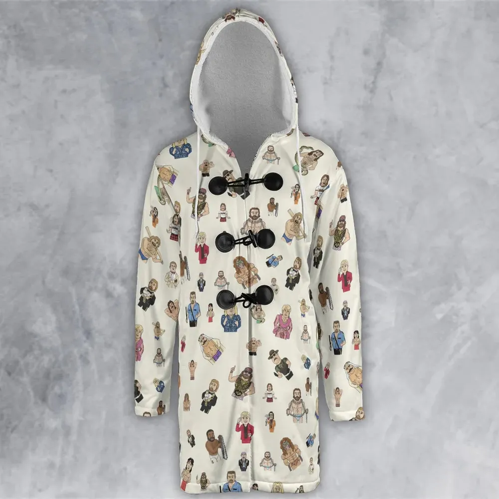 Old School Pro Wrestling Hooded Cloak Coat - 2