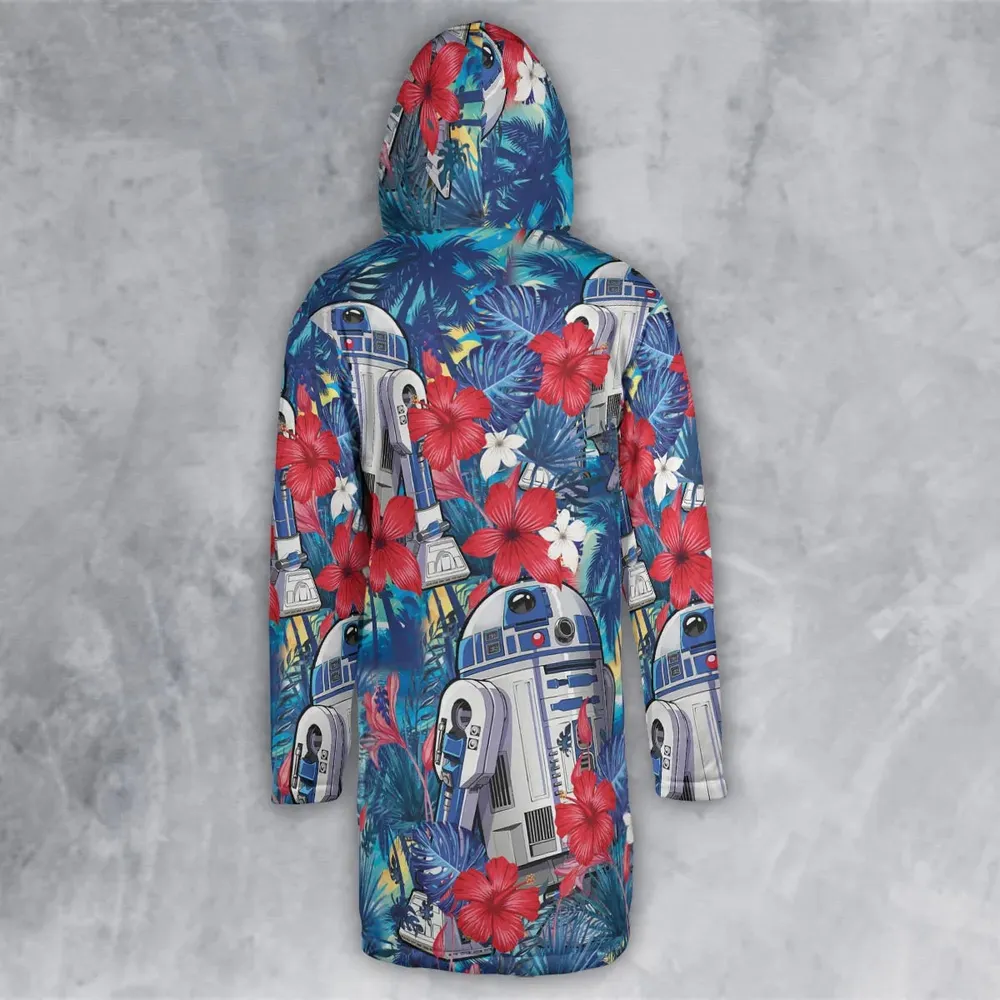 Summer Vacation R2 D2 Tropical Hooded Cloak Coat - 3