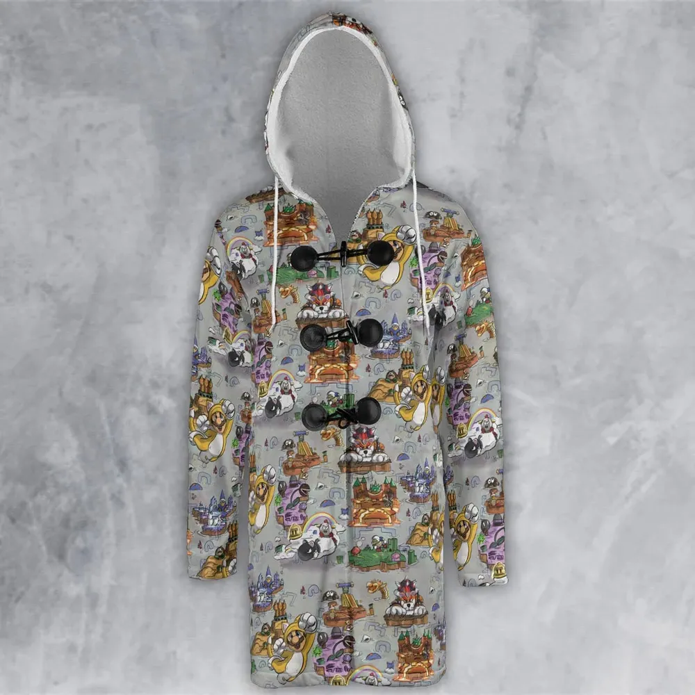 Mushroom World Super Mario Worlds Hooded Cloak Coat - 2