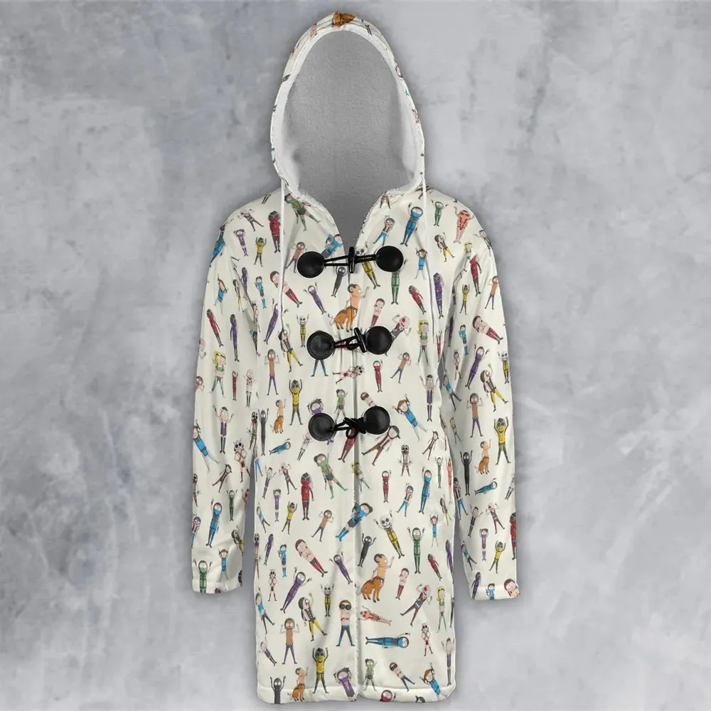 Morty Kombat Morty and Mortal Kombat Mashup Hooded Cloak Coat - 2