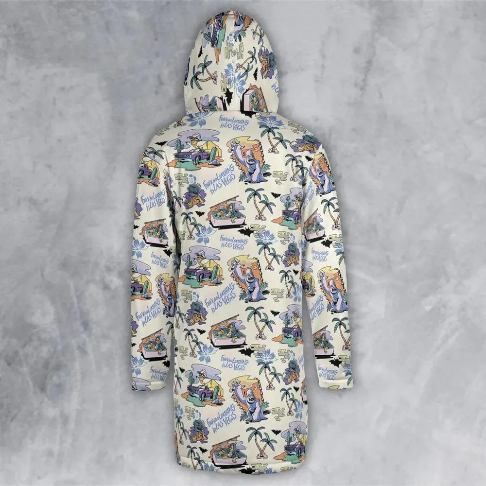 Vacation Fear and Loathing In Las Vegas Pattern Hooded Cloak Coat - 3