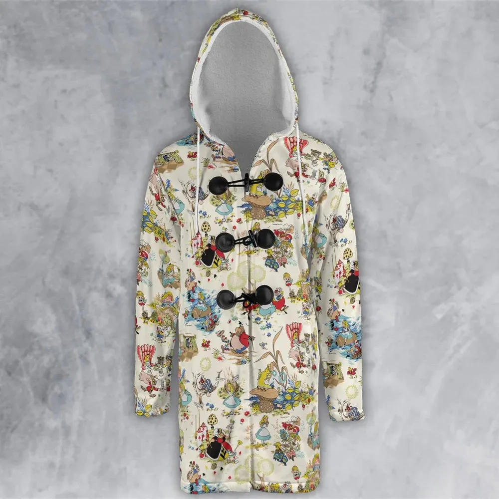 Alice In Wonderland Pattern Hooded Cloak Coat - 2