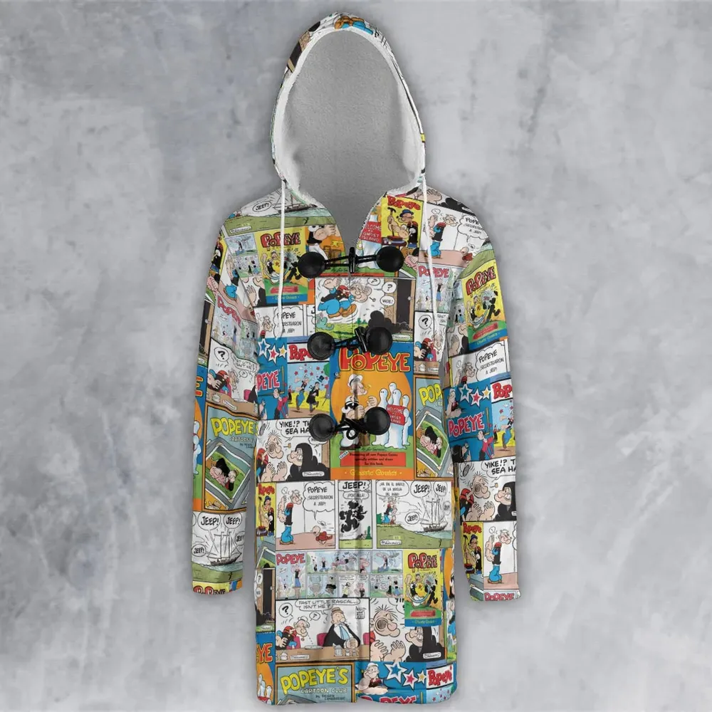 Olive Oyl Popeye Comic Hooded Cloak Coat - 2