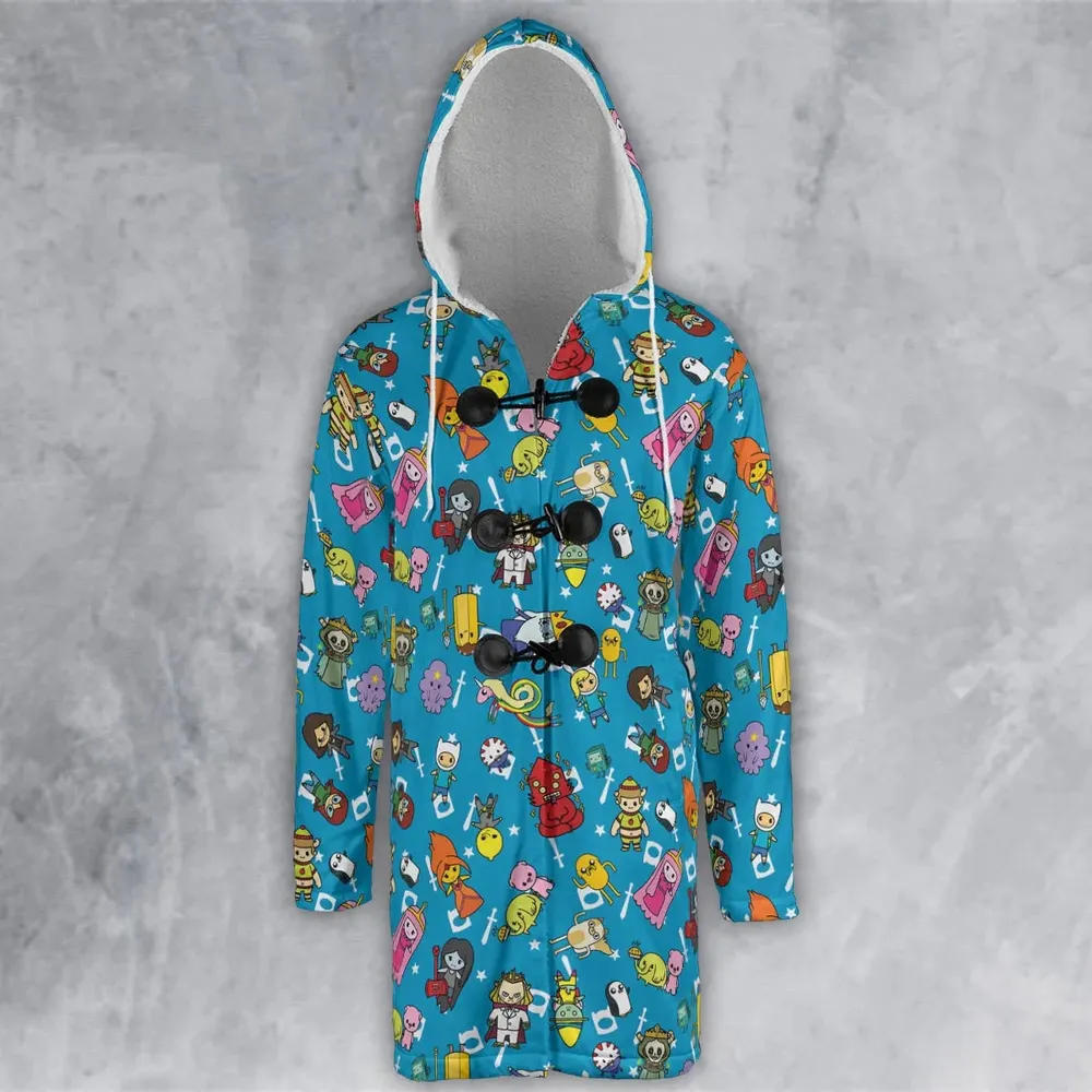 Adventure Time Characters Doodle Hooded Cloak Coat - 2