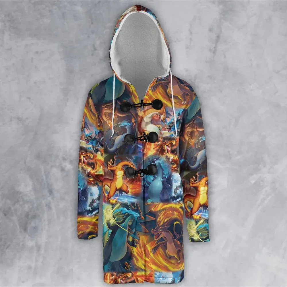 Charizard Ice Fire Dragon Combat Hooded Cloak Coat - 2
