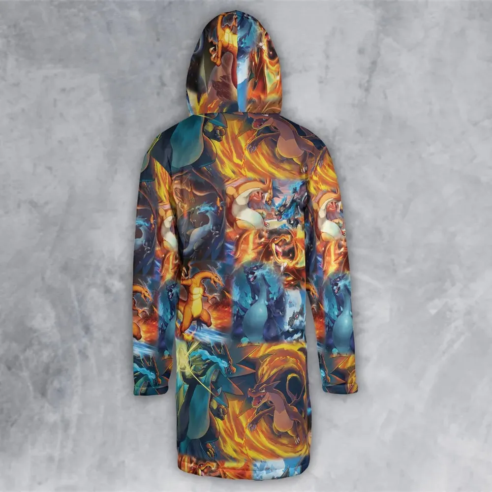 Charizard Ice Fire Dragon Combat Hooded Cloak Coat - 3