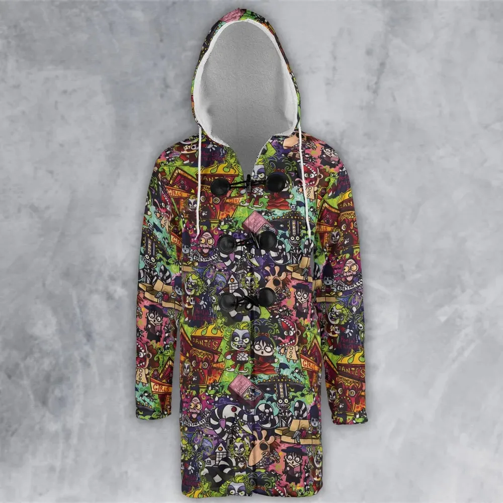 Spooky Chic Beetlejuice Hooded Cloak Coat - 2