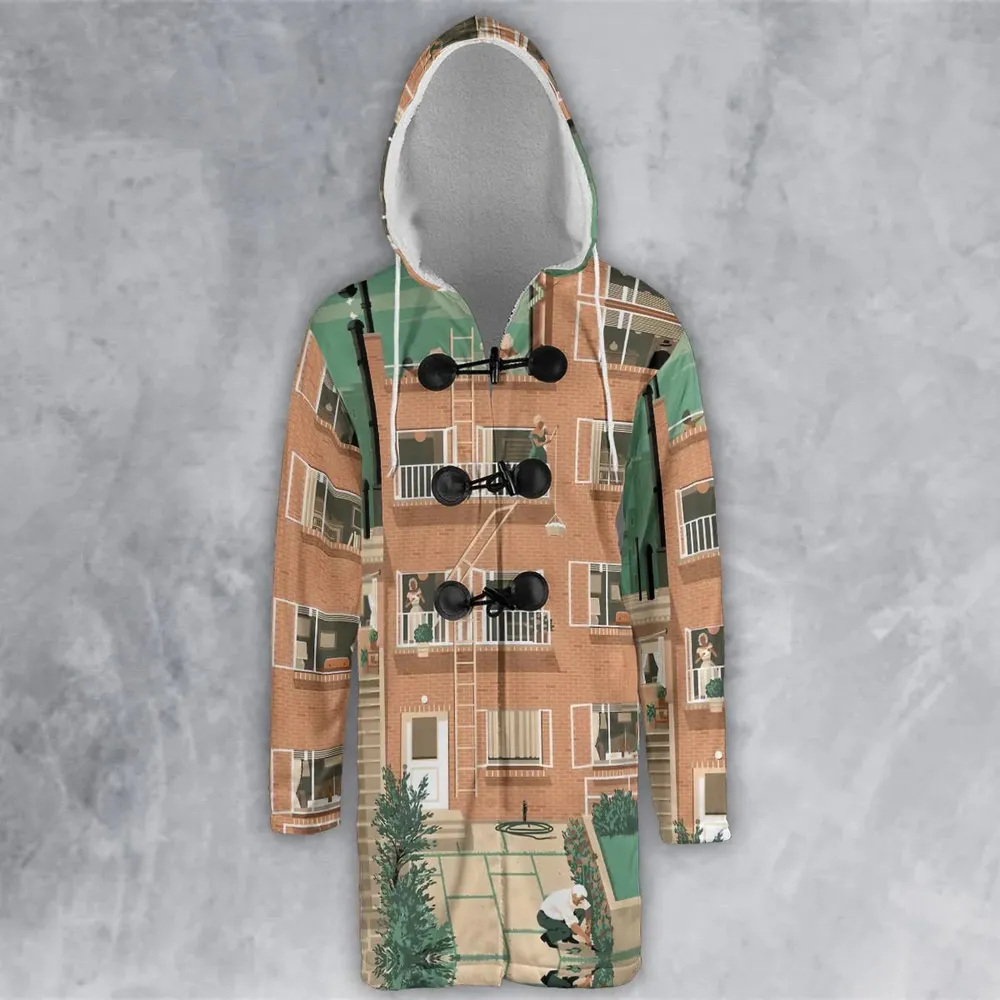 Rear Window Hooded Cloak Coat - 2