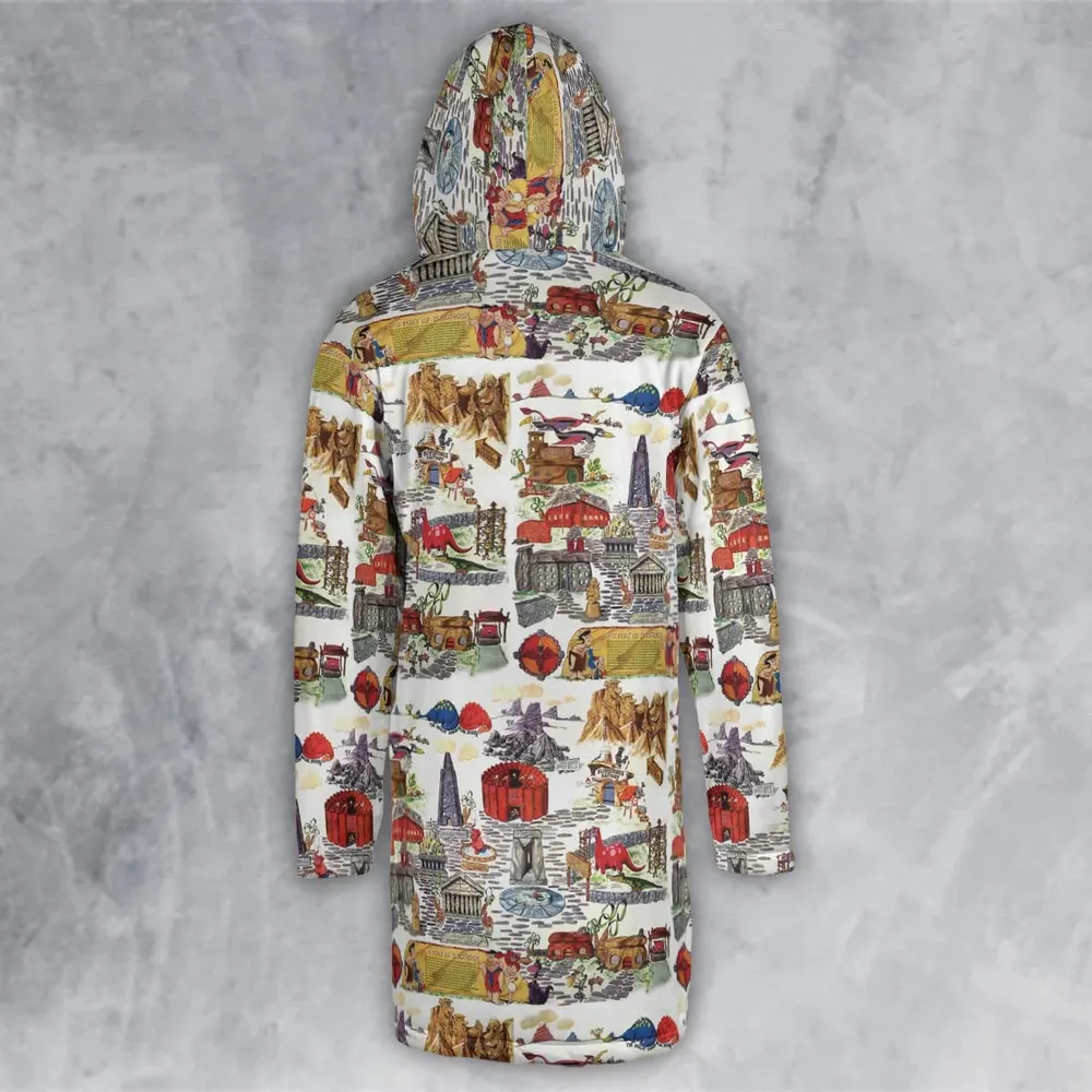 History Of Bedrock Flintstones Hooded Cloak Coat - 3