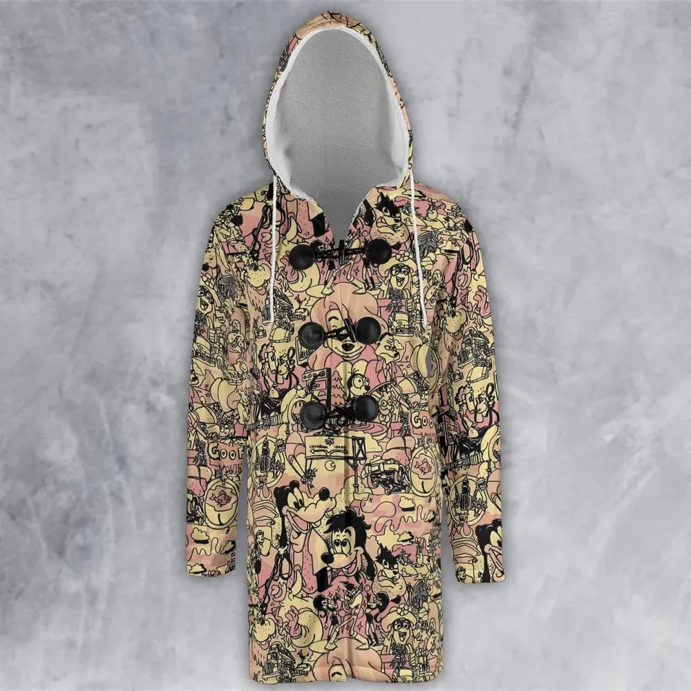 Goofy Movie Collage Hooded Cloak Coat - 2