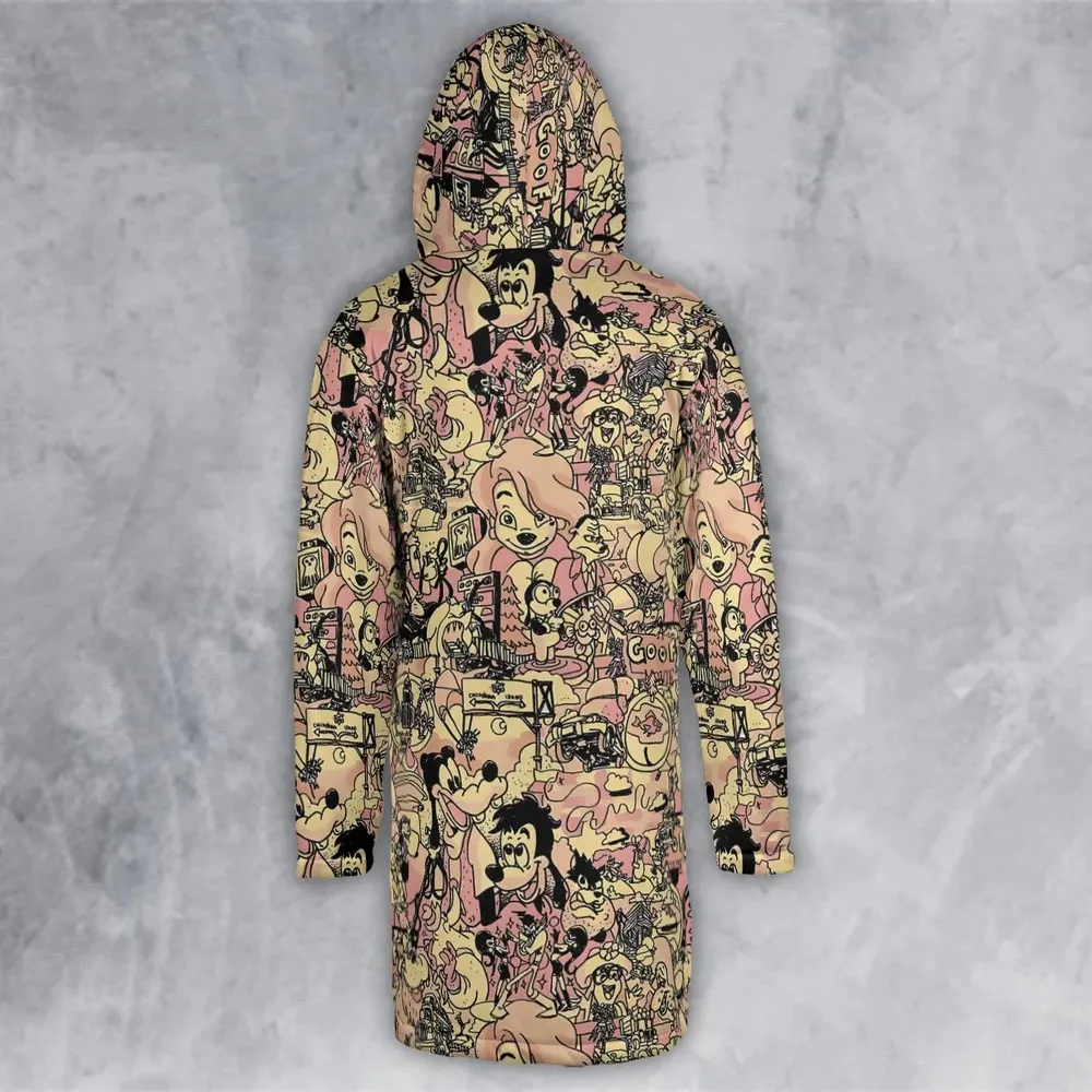 Goofy Movie Collage Hooded Cloak Coat - 3