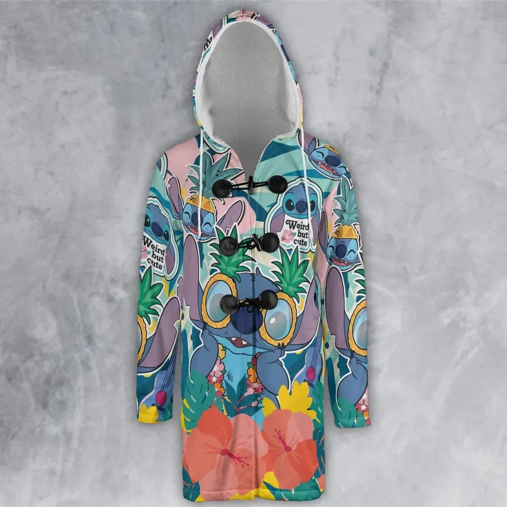 Weird But Cute Stitch Hooded Cloak Coat - 2