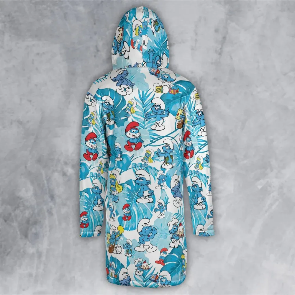 The Smurfs Pattern Hooded Cloak Coat - 3