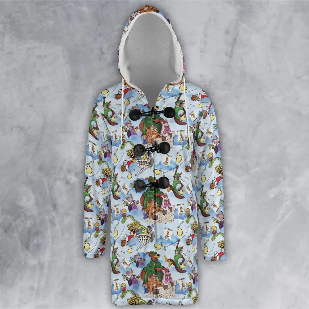 Robin Hood Characters Pattern Hooded Cloak Coat - 2