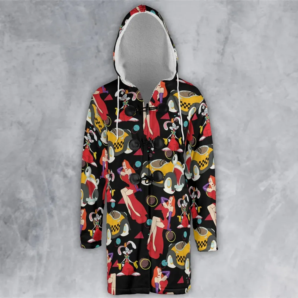 Retro 90s Jessica Rabbit Roger Rabbit Hooded Cloak Coat - 2