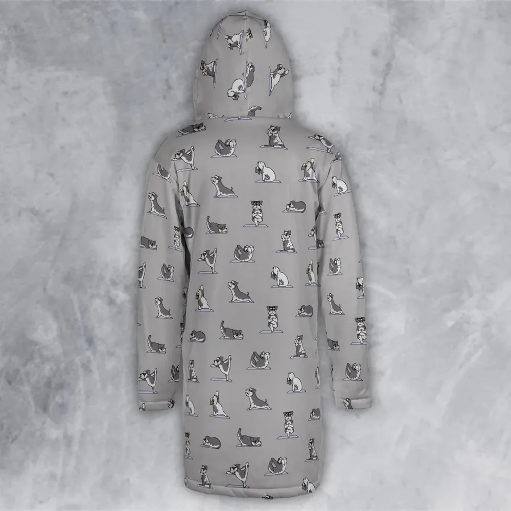 Miniature Schnauzer Yoga Pattern Hooded Cloak Coat - 3