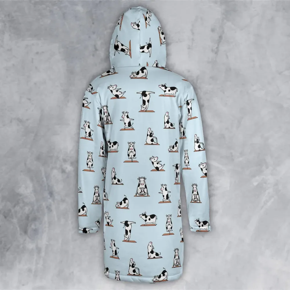 Moo Yoga Pattern Hooded Cloak Coat - 3