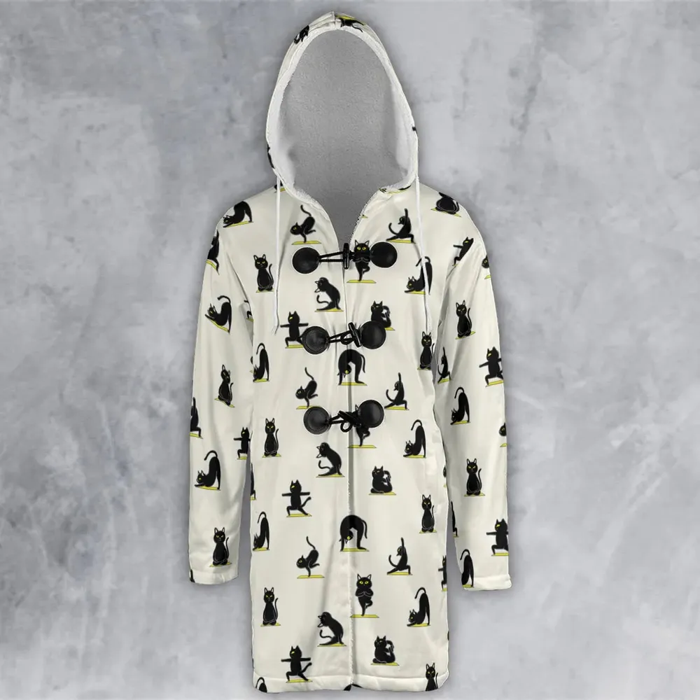 Bombay Cat Yoga Pattern Hooded Cloak Coat - 2