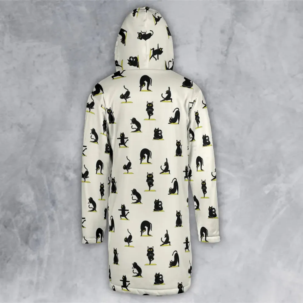 Bombay Cat Yoga Pattern Hooded Cloak Coat - 3