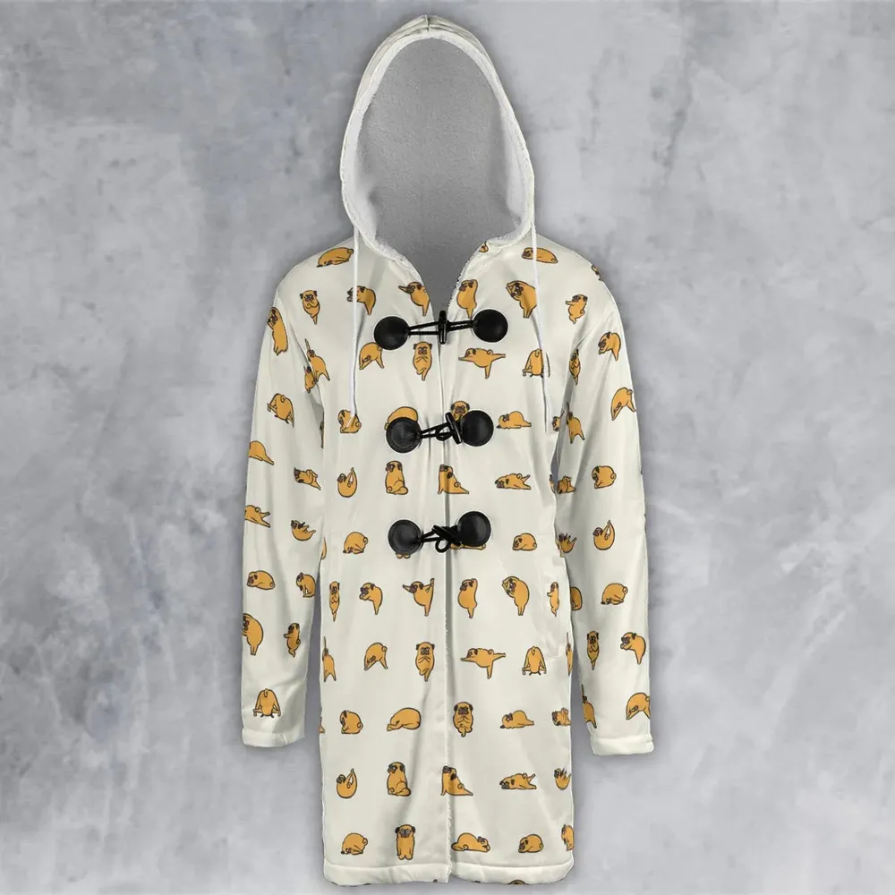 Pug Hot Yoga Pattern Hooded Cloak Coat - 2