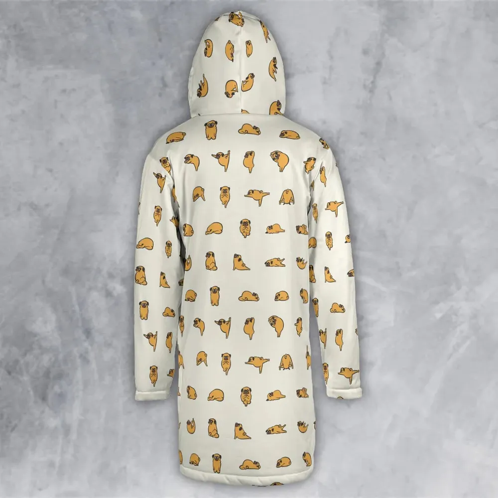 Pug Hot Yoga Pattern Hooded Cloak Coat - 3