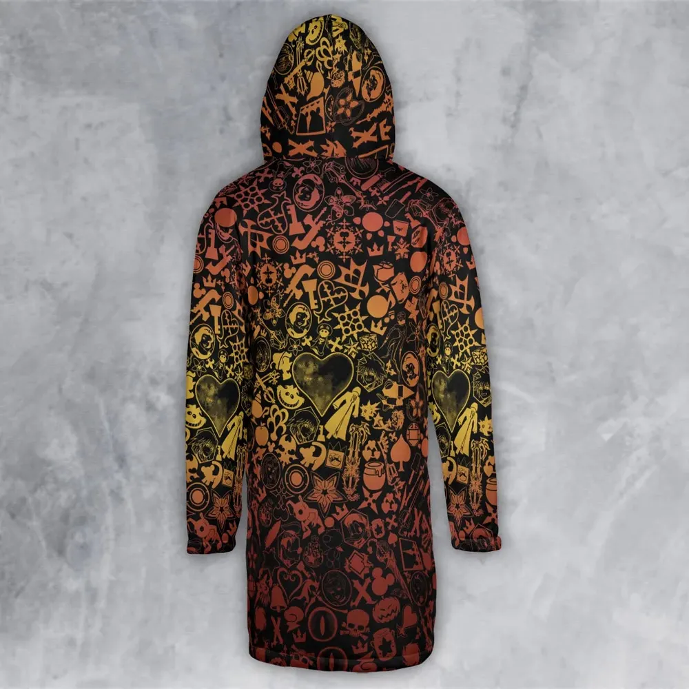 Red Key Heart Kingdom Hearts Hooded Cloak Coat - 3